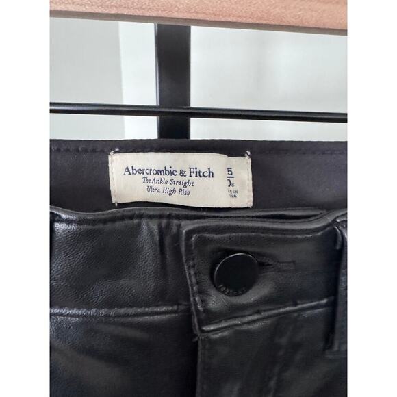 Abercrombie & Fitch Straight High Rise Faux Leather Pants - Picture 3 of 5